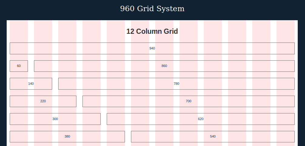 Screenshot from 960 grid demo