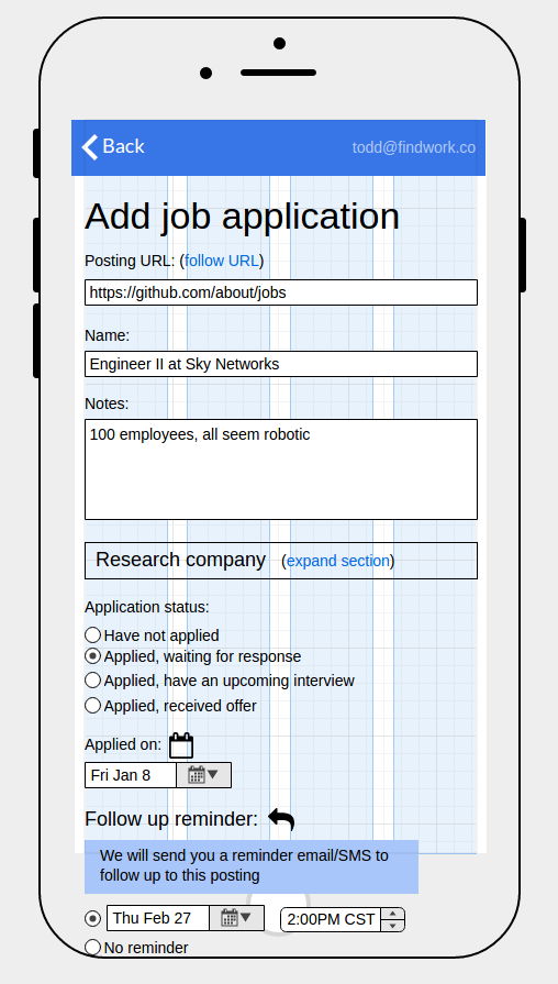 Small screen - Application add (mockup)