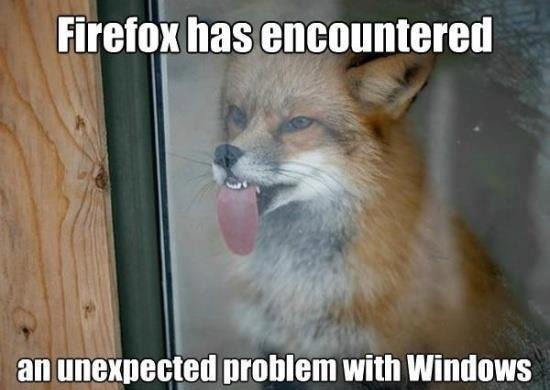 Firefox has encountered a problem with Windows meme